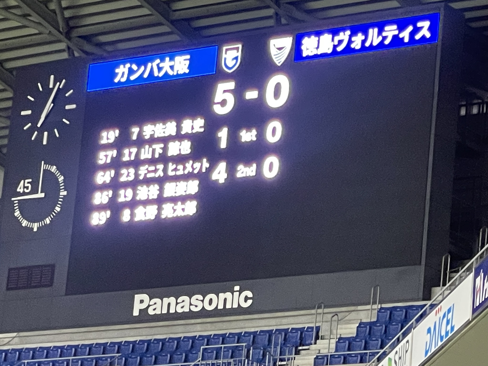 ガンバ大阪観戦記｜天皇杯第106回3回戦 徳島ヴォルティス戦！5－0 マニータ